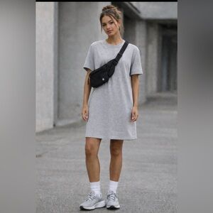 Lululemon All Yours Tee Dress Size 4 EUC Effortless Minimal Chic Athleisure Gray